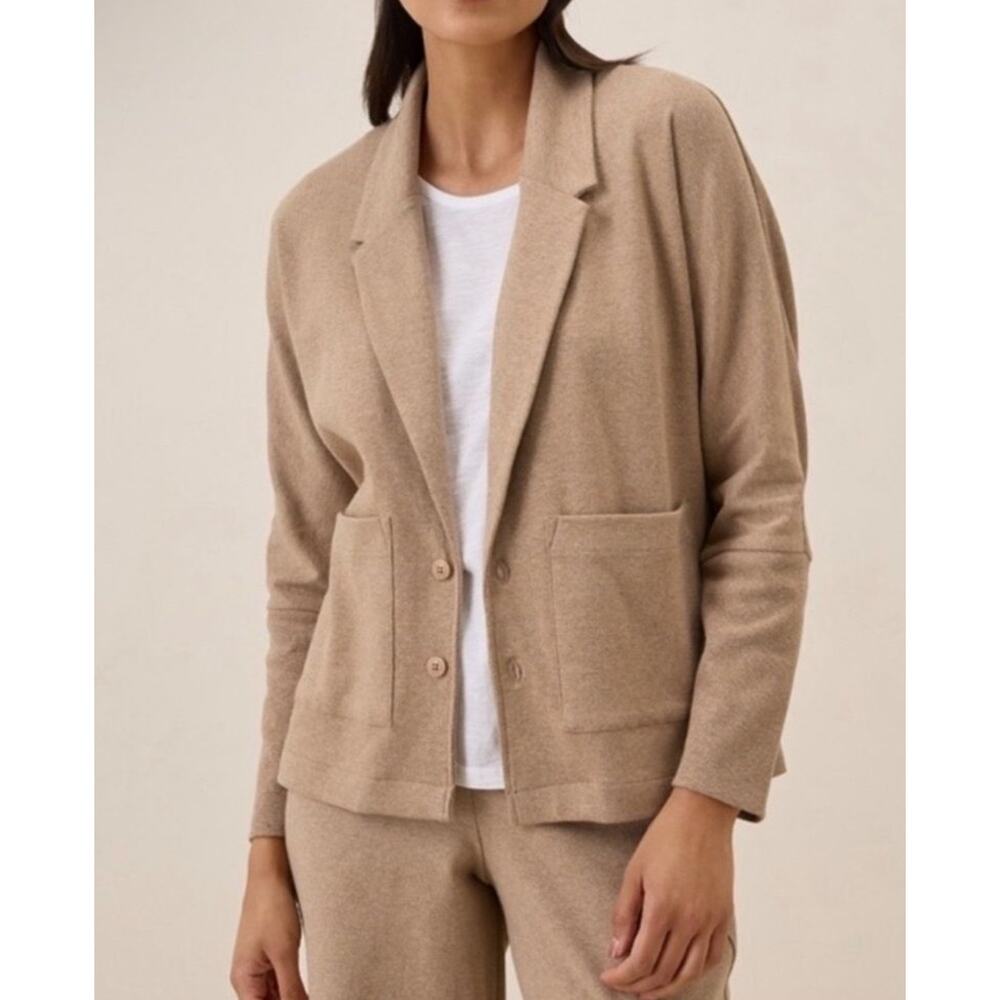 NWT Pact airplane Button Front Relaxed Blazer Cardigan Small